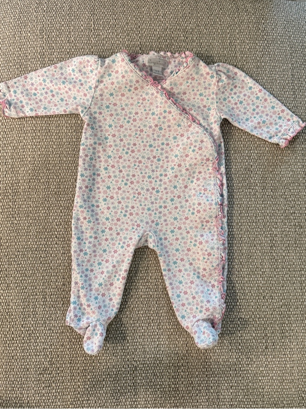 Kissy Kissy Heart and Flower Onesie 0-3m